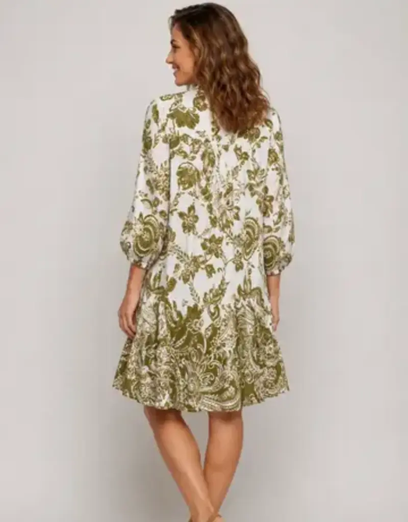 Challis Floral Ruffle Hem Dress