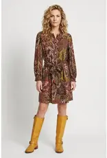 Georgette Ruffle Neck Button Front Dress