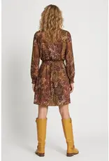 Georgette Ruffle Neck Button Front Dress