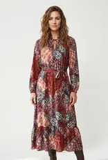Georgette Tie Front Self Sash Midi Dress