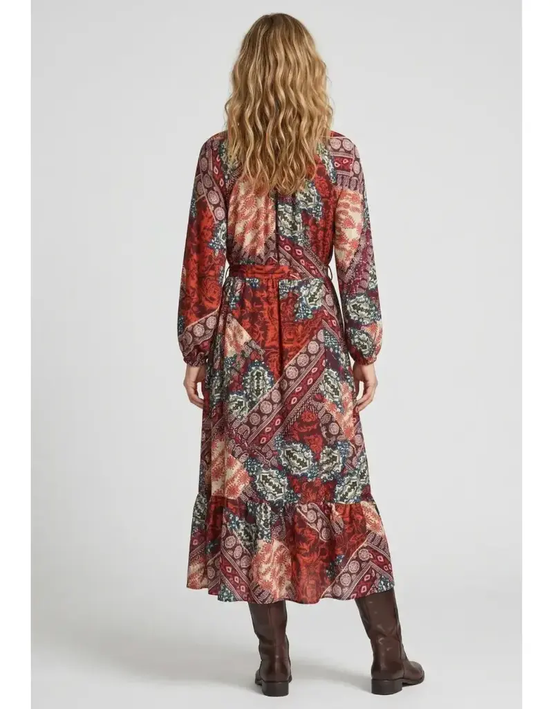 Georgette Tie Front Self Sash Midi Dress