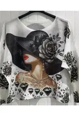 Colad Lady Knit Printed Sweater