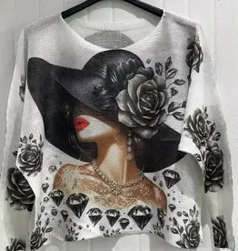 Colad Lady Knit Printed Sweater