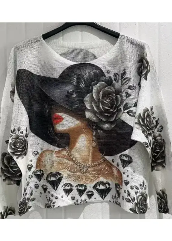 Colad Lady Knit Printed Sweater