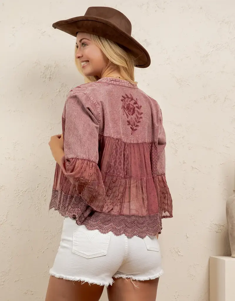 Boho Vintage Cropped Jacket/Top