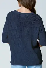 Natalie Split Neck Lightweight Crochet Knit Top