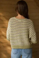Carla Stripe Crochet Knit Cardigan