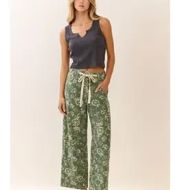 Camila Floral Printed Cropped Straight-Leg Pant