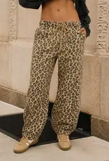 Lizzy Leopard Print Drawstring Barrel Pants