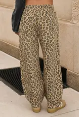 Lizzy Leopard Print Drawstring Barrel Pants
