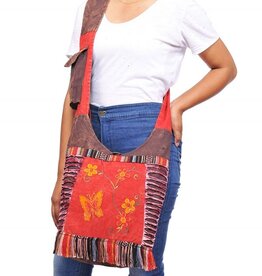 Butterfly Floral Vine Bohemian Hippie Boho Hobo Bag