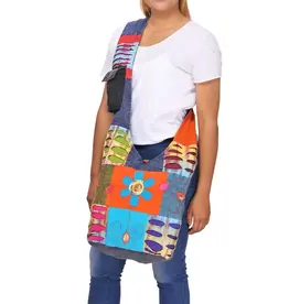 Flora and Fauna Patched Bohemian Hippie Boho Hobo Bag