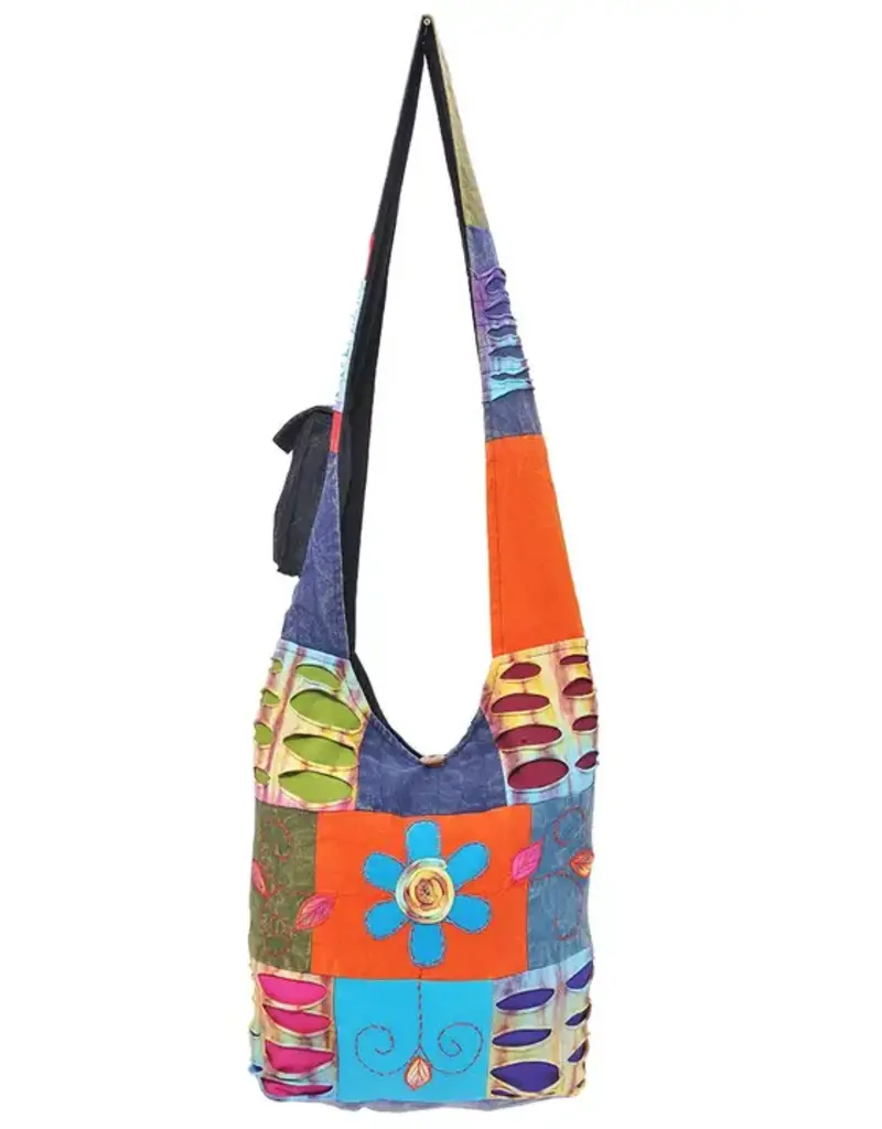 Flora and Fauna Patched Bohemian Hippie Boho Hobo Bag