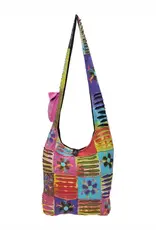 Floral and Razor Bohemian Hippie Boho Crossbody Hobo Bag - Multi