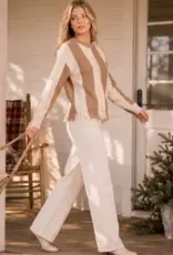 Hanna Stripe Fringe Hem Knit Sweater