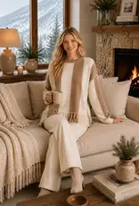 Hanna Stripe Fringe Hem Knit Sweater