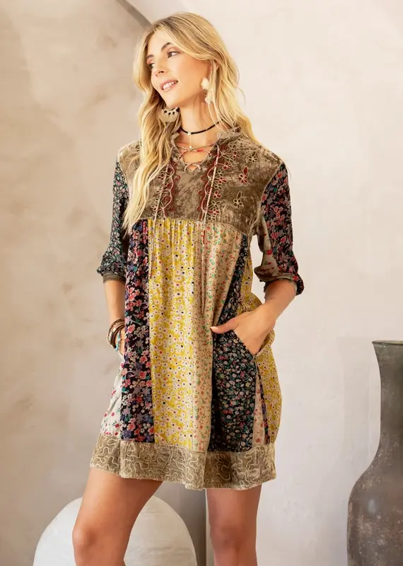 Chic Bohemian Stone-Washed Babydoll Dress