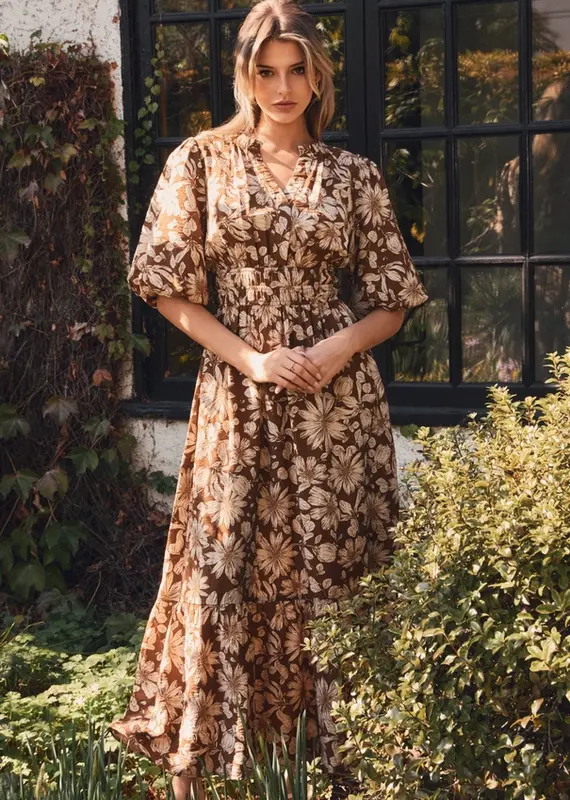Margaret Printed Midi Dress