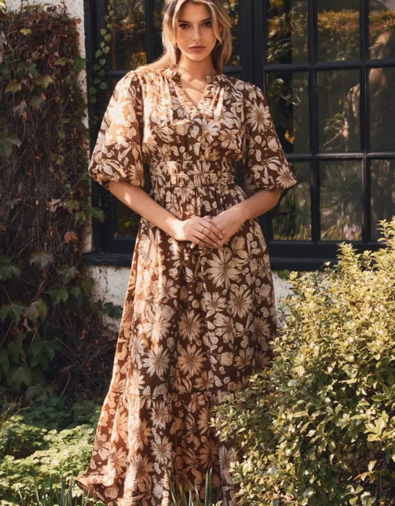 Margaret Printed Midi Dress