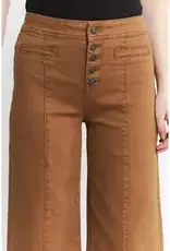 Holly Button Front High Rise Wide Crop Leg
