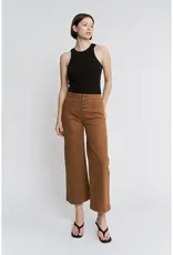 Holly Button Front High Rise Wide Crop Leg