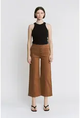 Holly Button Front High Rise Wide Crop Leg