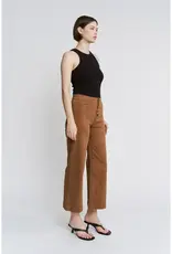 Holly Button Front High Rise Wide Crop Leg