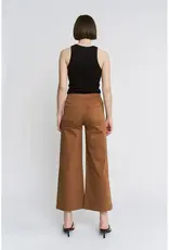 Holly Button Front High Rise Wide Crop Leg