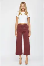 Bethany Button Front High Rise Wide Crop Leg