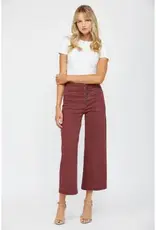 Bethany Button Front High Rise Wide Crop Leg