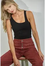 Bethany Button Front High Rise Wide Crop Leg