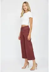Bethany Button Front High Rise Wide Crop Leg