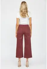 Bethany Button Front High Rise Wide Crop Leg