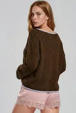 Natasha Boat Neck Contrast Trim Sweater Available in 3 colors: Chococlate, Mocha, Light Mocha