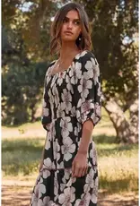 Pelicia Floral Printed Tiered Midi Dress