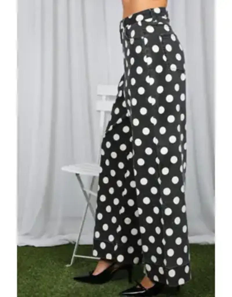 Dana Polka Dot Straight Leg Pant