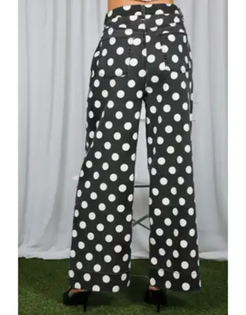 Dana Polka Dot Straight Leg Pant
