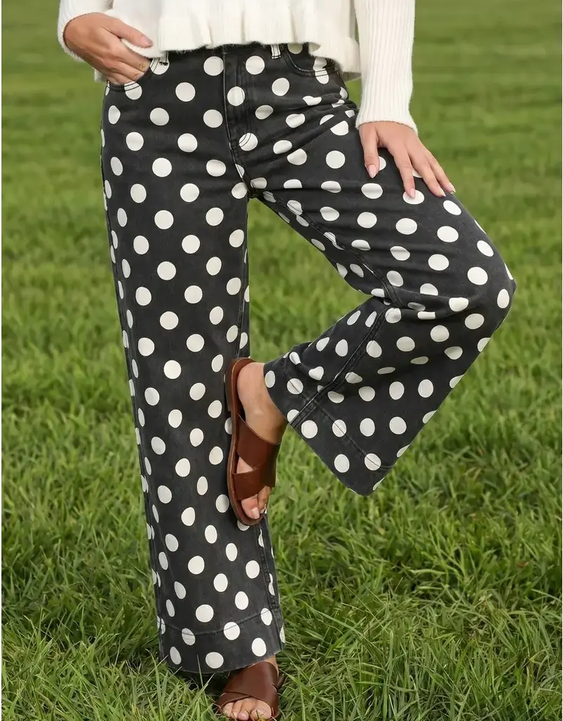 Dana Polka Dot Straight Leg Pant