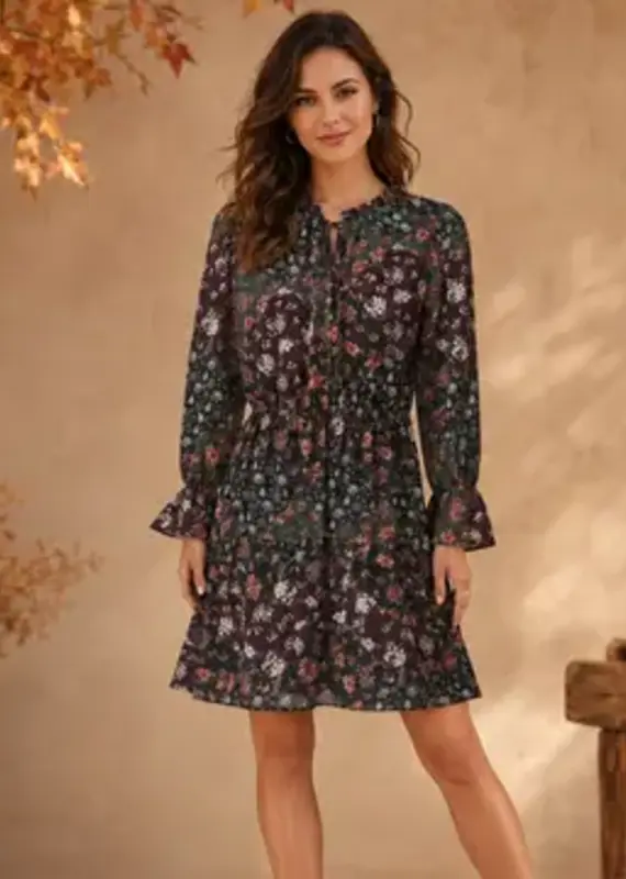Georgette Floral Tiered Dress