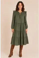 Tamara Tie Front Tiered Georgette Midi Dress