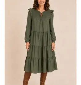 Tamara Tie Front Tiered Georgette Midi Dress