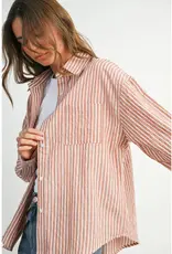 Sandy Striped Button-Up Layering Shirt