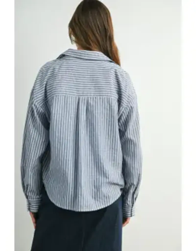 Sandy Striped Button-Up Layering Shirt