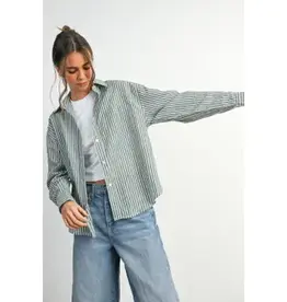 Sandy Striped Button-Up Layering Shirt