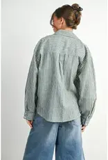 Sandy Striped Button-Up Layering Shirt