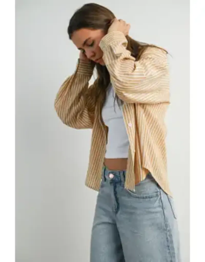 Sandy Striped Button-Up Layering Shirt
