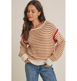 Cynthia Cotton Sweater with Pop of Contrast