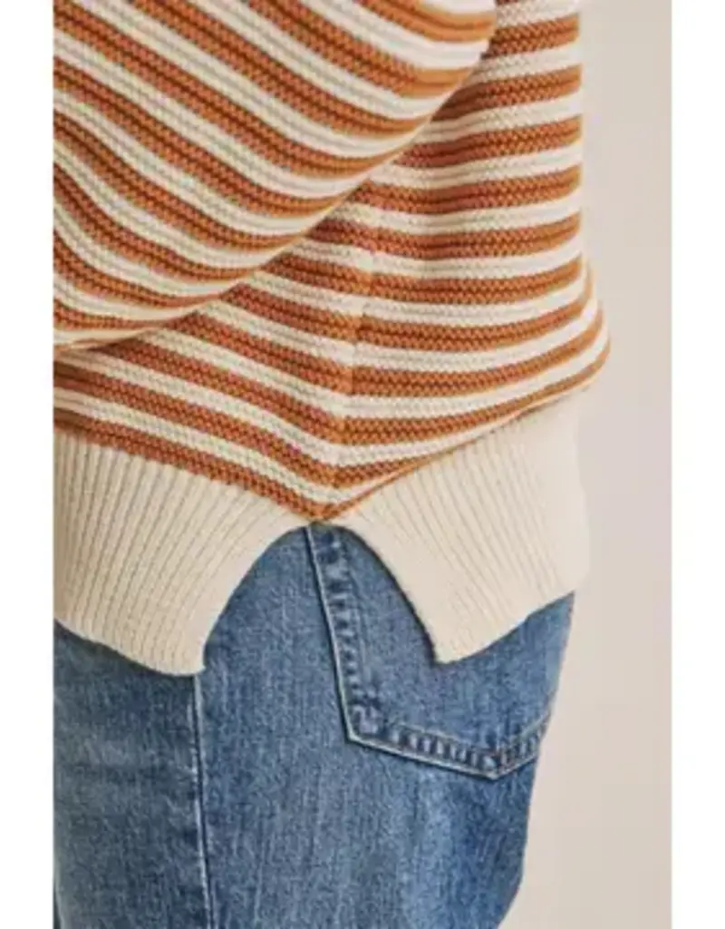 Cynthia Cotton Sweater with Pop of Contrast