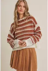 Olivia Relaxed Fit Airy Open-Knit Crochet Sweater