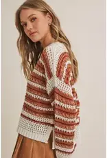 Olivia Relaxed Fit Airy Open-Knit Crochet Sweater
